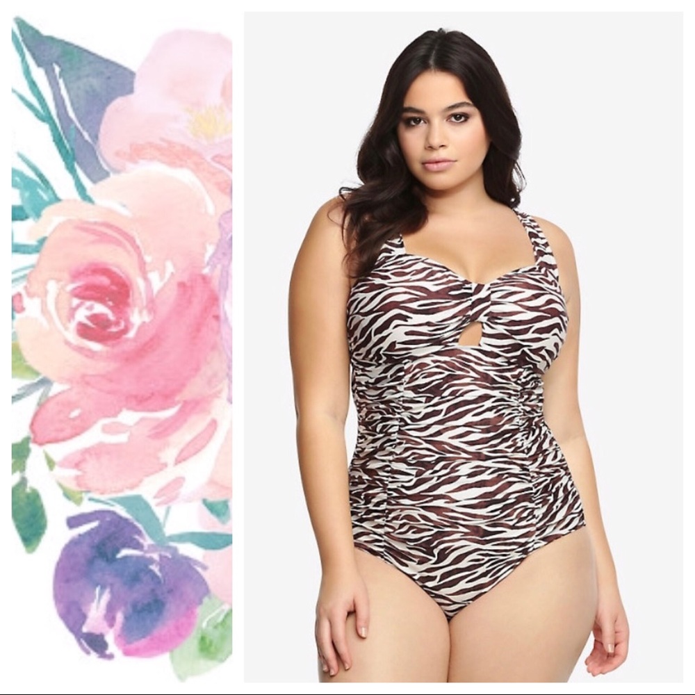 Torrid Zebra Print Tankini Top Size 3-22/24 NWT - Picture 1 of 8